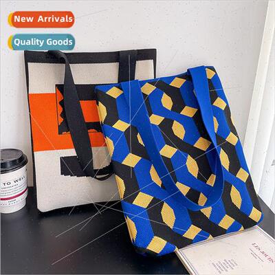 Striped large-capacy bag model commuter Tote lerary hand-car
