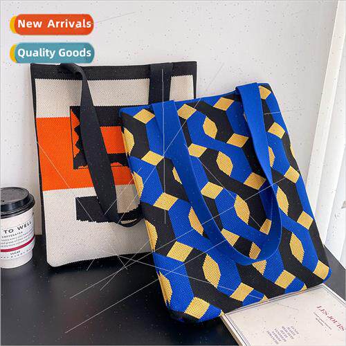 Striped large-capacy bag model commuter Tote lerary hand-car