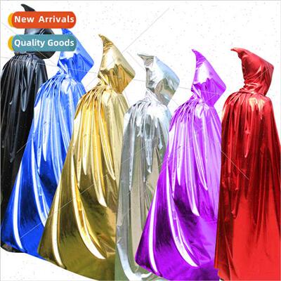 Halloween Prom Cape Vampire Cape lver Blue Red Shiny Fabric