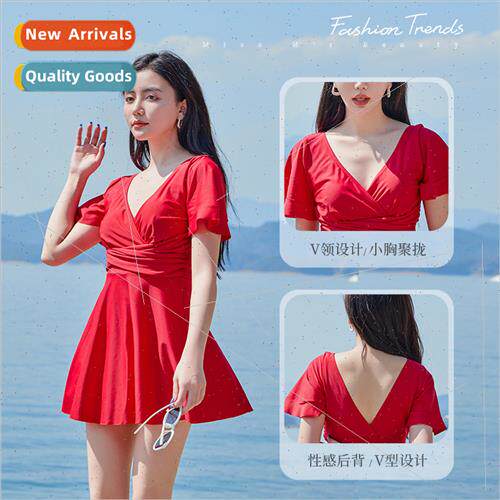 Summer Womens Swimwear Deep V Low Neck Waisted Character Swi