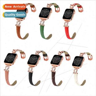 buckle braided leather 适用Apple apple shaped strap watch8