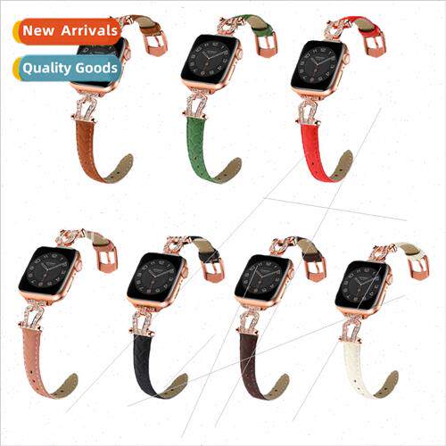 适用Apple U-shaped buckle braided leather strap apple watch8