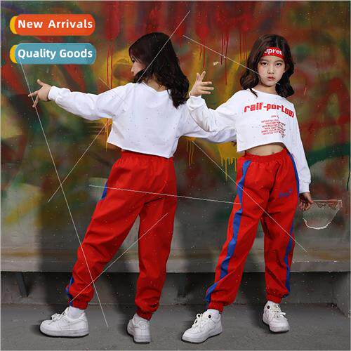 Childrens jazz dance permance clothes girls hip-hop navel ex