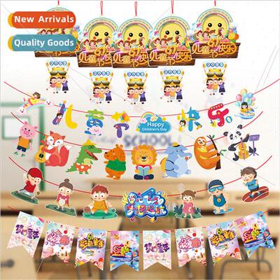 June 1 Children Day New Decoration Flags Festival Party Deco