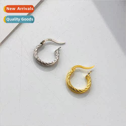 s925 silver Korea Korea female twist earrings earrings earri