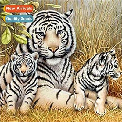 Cross Stch New DIY Whe Tiger Family Full Stch mple Handmade