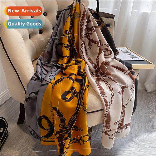 Korea  simulation silk fashion silk scarf female 2021 winter