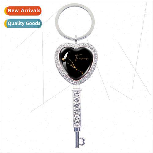 New twelve constellations glass round men women gift jewelle