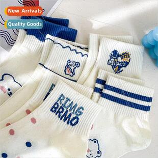 cute blue short summer female girls socks Spring whe