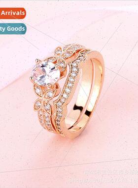 Micro Set Ring Set Zirconia Proposal Ring Women Europe Fashi