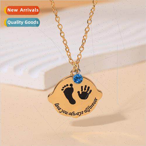 Baby Handprints Footprints Alloy Necklace Jewellery Personal