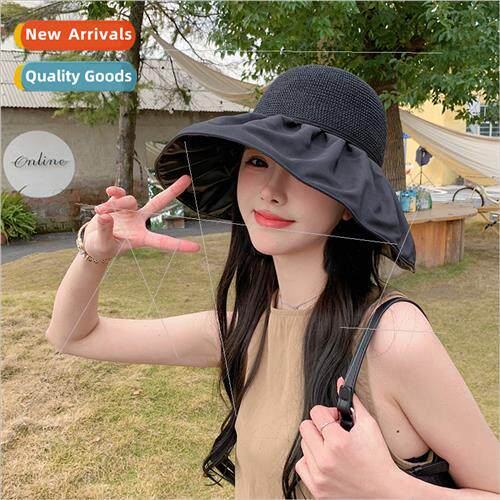 Hat female summer sun-shading Korea  sunscreen vinyl large b