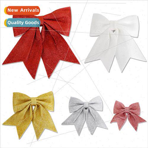 New Christmas pearl cotton gold powder bow charm Christmas e