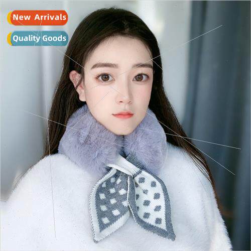 Imation Lai rabb hair fall winter polka dot collar Korea  kn