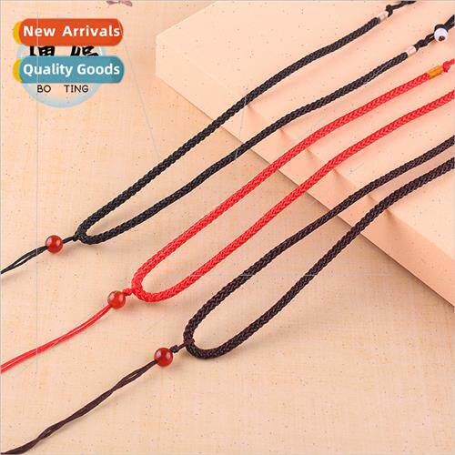 Two beads red agate necklace rope agate jadee gold jewelry n