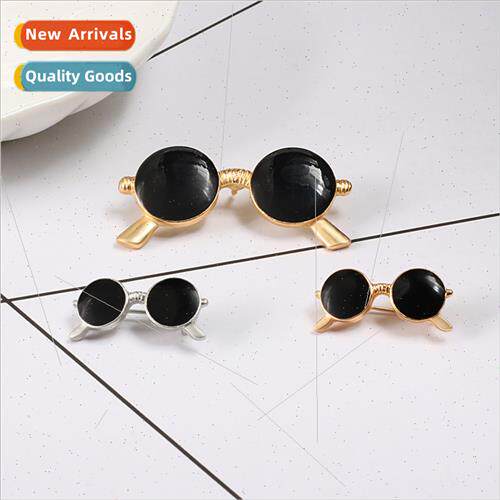 Vintage Eyeglasses Metal Alloy Pin Buckle Brooch Gold lver S