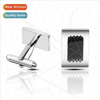 Tuxedo copper cufflinks personalized rectangular baked ename