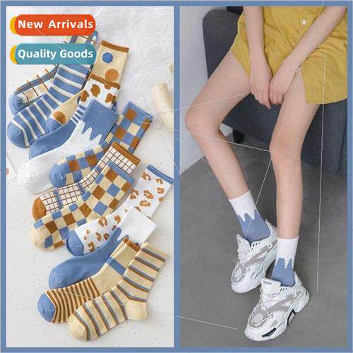 Socks mid-calf spring and summer new England  sub grain poin