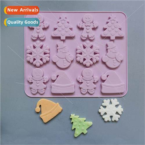 licone 12 Christmas snowflake hat chocolate DIY cake ice coo
