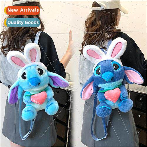 Bunny ears Stch plush cartoon backpacks children cute ins sh