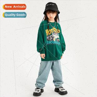 tide clothing green dance sweater loose children hop Set hip
