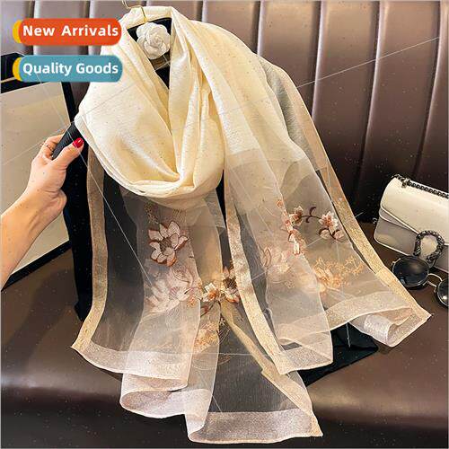 Autumn winter new embroidery silk wool scarf female winter c