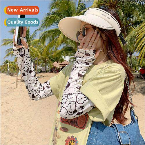 Summer ice silk sleeve cover arm guard female Korean cartoon