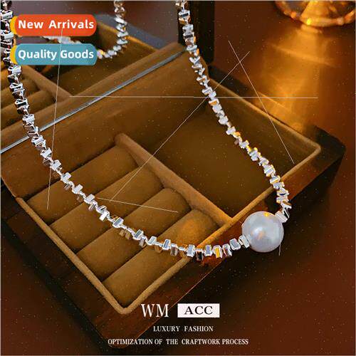 Korea ins crushed silver pearl patchwork necklace fashion me