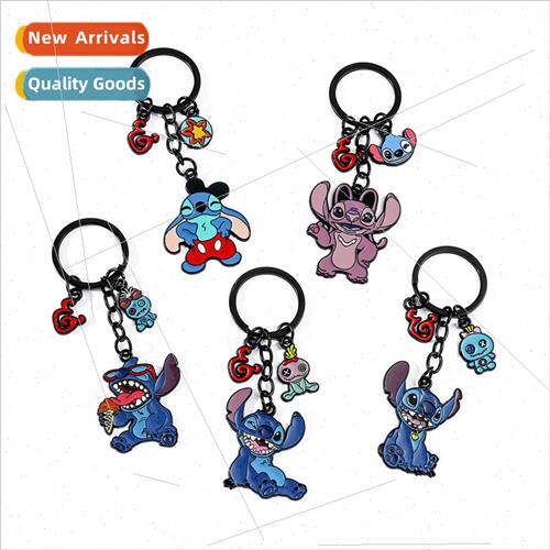 Cartoon animation cute Stch alloy keychain simple fashion pe
