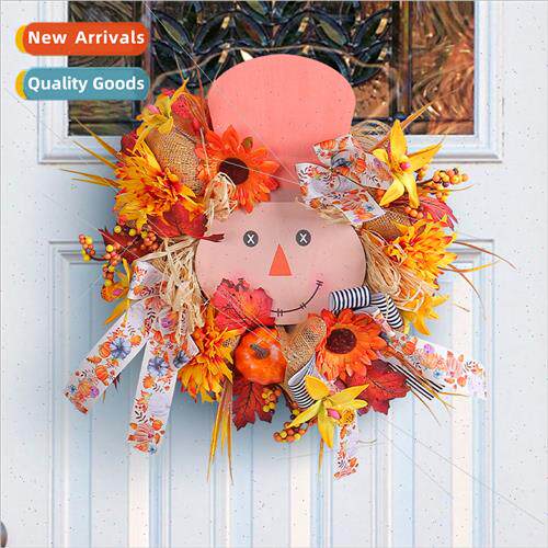 Fall Harvest Festival Wooden gn Wreath 2023 Thanksgiving Pum