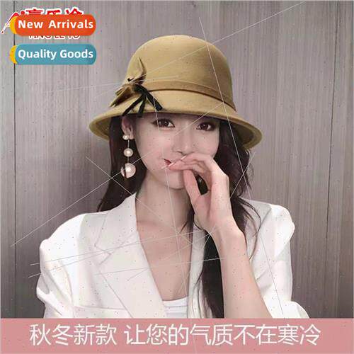 New Korea  hat female autumn winter solid color large flower