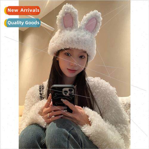 Sweet cute rabb fall winter thickened warm wool hat tide wra