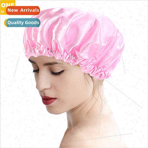Double-layer hair washing bathing cap kchen anti-smoke cap d