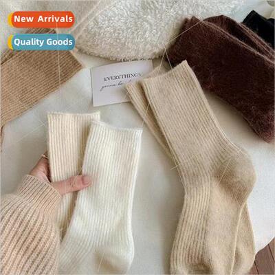 Wool socks women fall winter padded thickened warm mid-calf