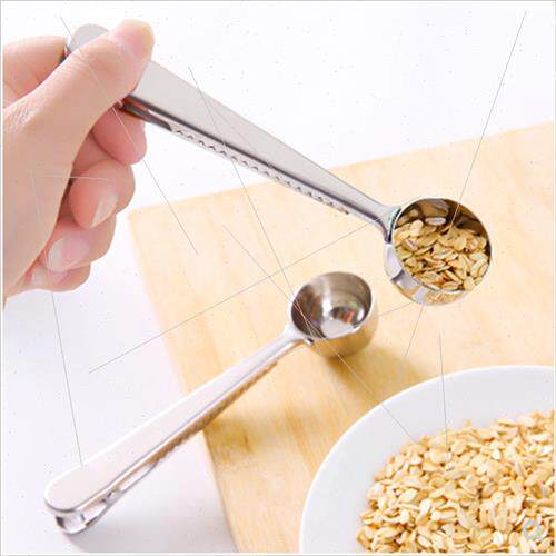 Stainless Steel Coffee Measuring Spoon wh Clip Milk Powder S