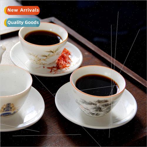 Hand-painted ceramic master cup wh coasters home living room
