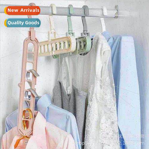 Multi-functional nine-hole telescopic -slip coat rack closet