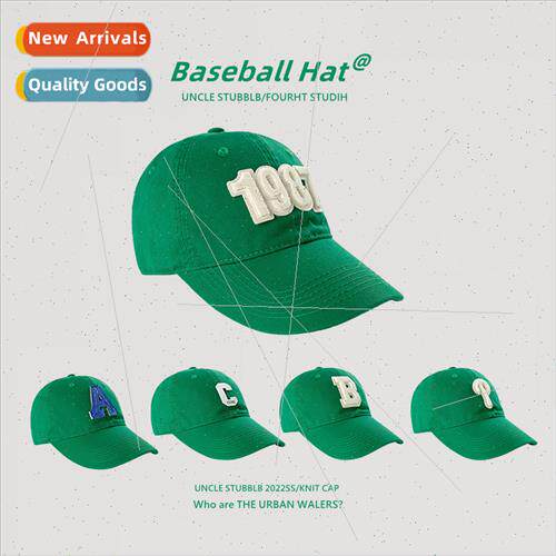 Summer new soft top green letters baseball cap female casual