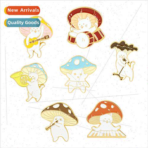 New creative cartoon cute colorful mushrooms playing piano M