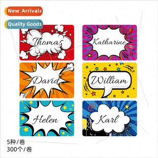 cartoon name stickers labels color roll handmade 078