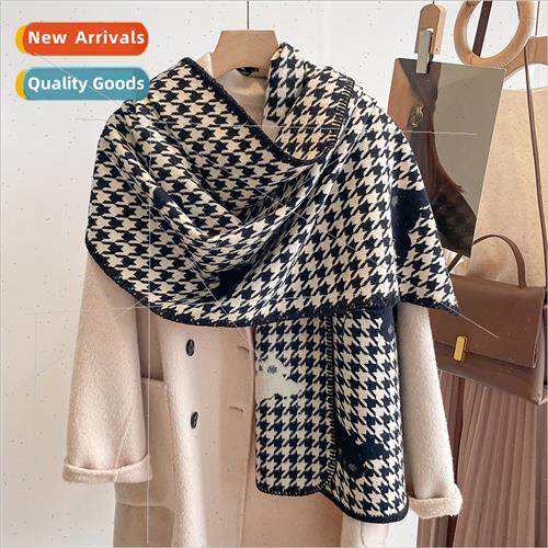 Korea  thousbirds check imation cashmere scarf female winter
