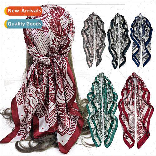 22 New Printed mulation lk Scarf Women Satin Large Square Sc