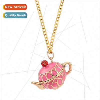 New niche hundred necklaces pink teapot high fashion persona