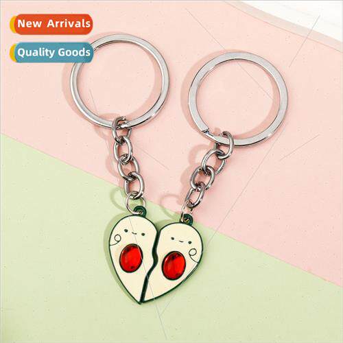 girl heart cute avocado keychain couple hanging jewelry bag