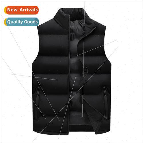 Vest men autumn winter new padded thickened warm collar slee