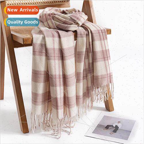 Fashion plaid imation cashmere scarf female fall winter hund