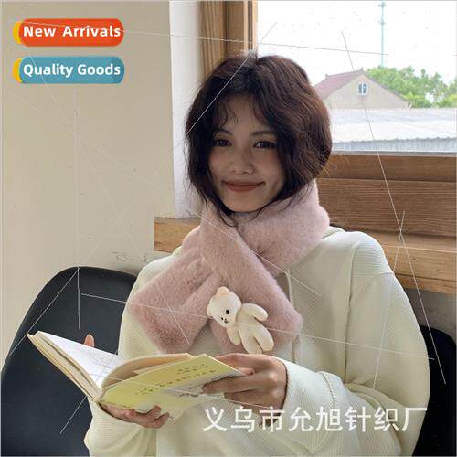 Cute cartoon bear plush scarf winter new warm thickened girl