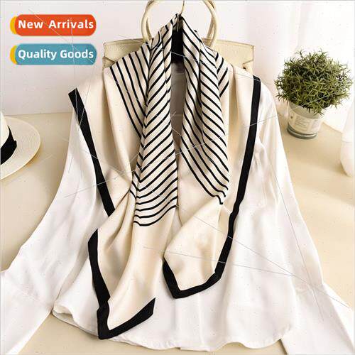Korea new fall winter niche design striped large square scar