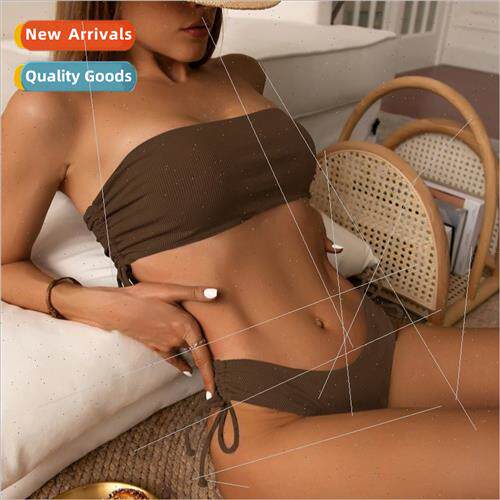 2024 New Europe Spl Breasted Bikini Solid Color Sexy Womens