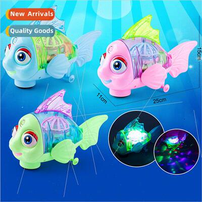 Glowing transparent clown fish swinging fish electric gear t